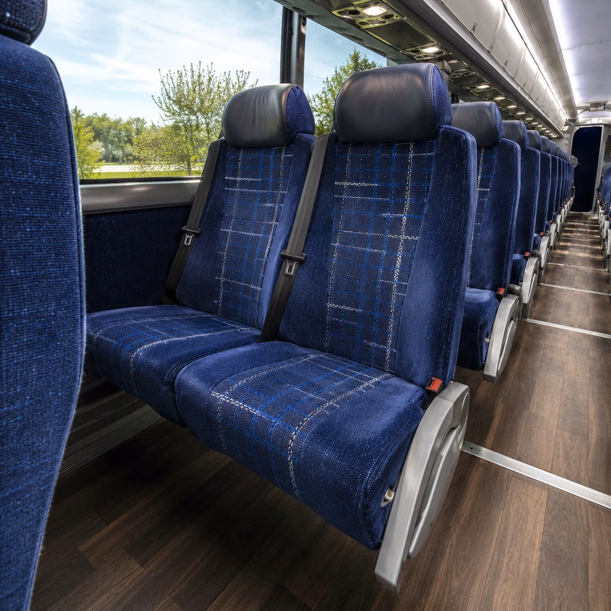 56 passenger charter bus interior